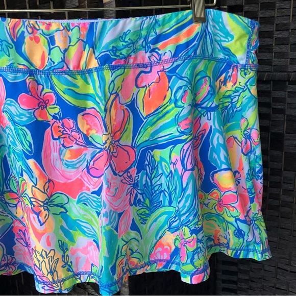 Lilly Pulitzer Luxletic Aila Skort Bennet Blue Surf Gypsea Swim Skirt Sz Large - Picture 10 of 13
